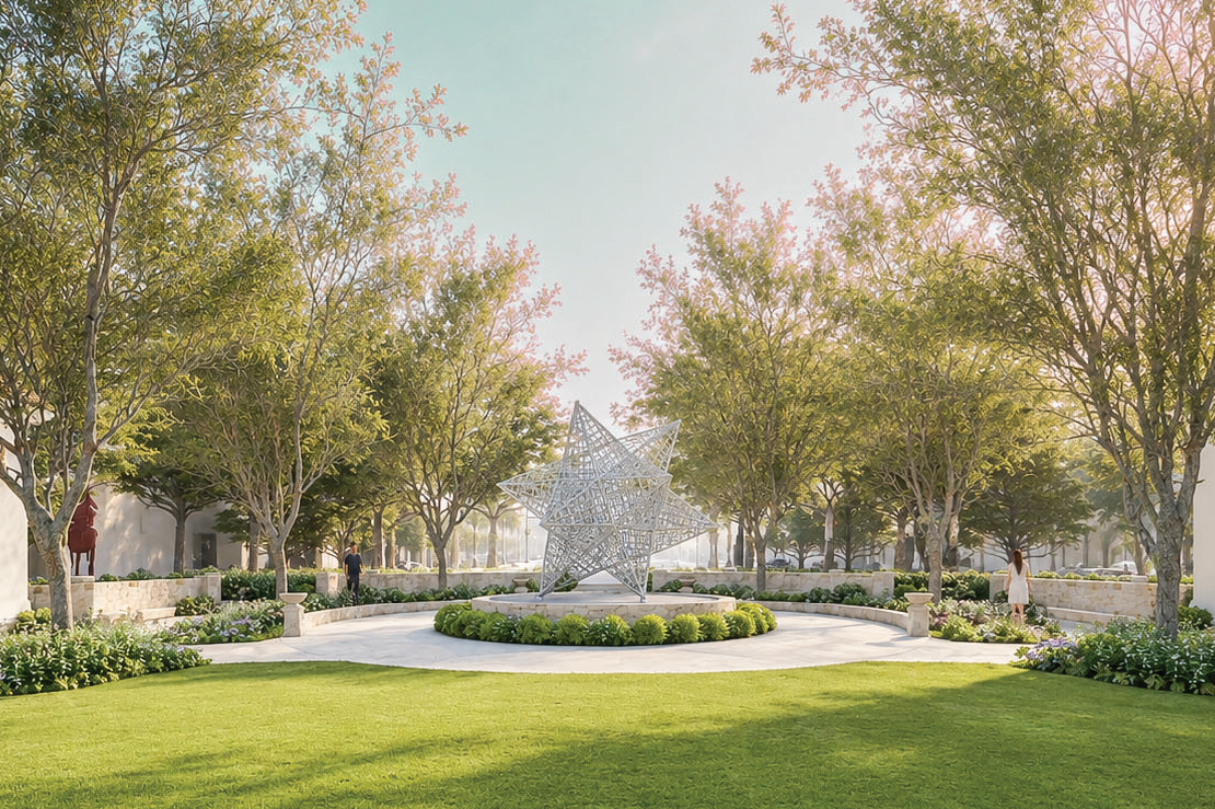 Rendering of the proposed sculpture fountain at Fred B. Hartnett Ponce Circle Park